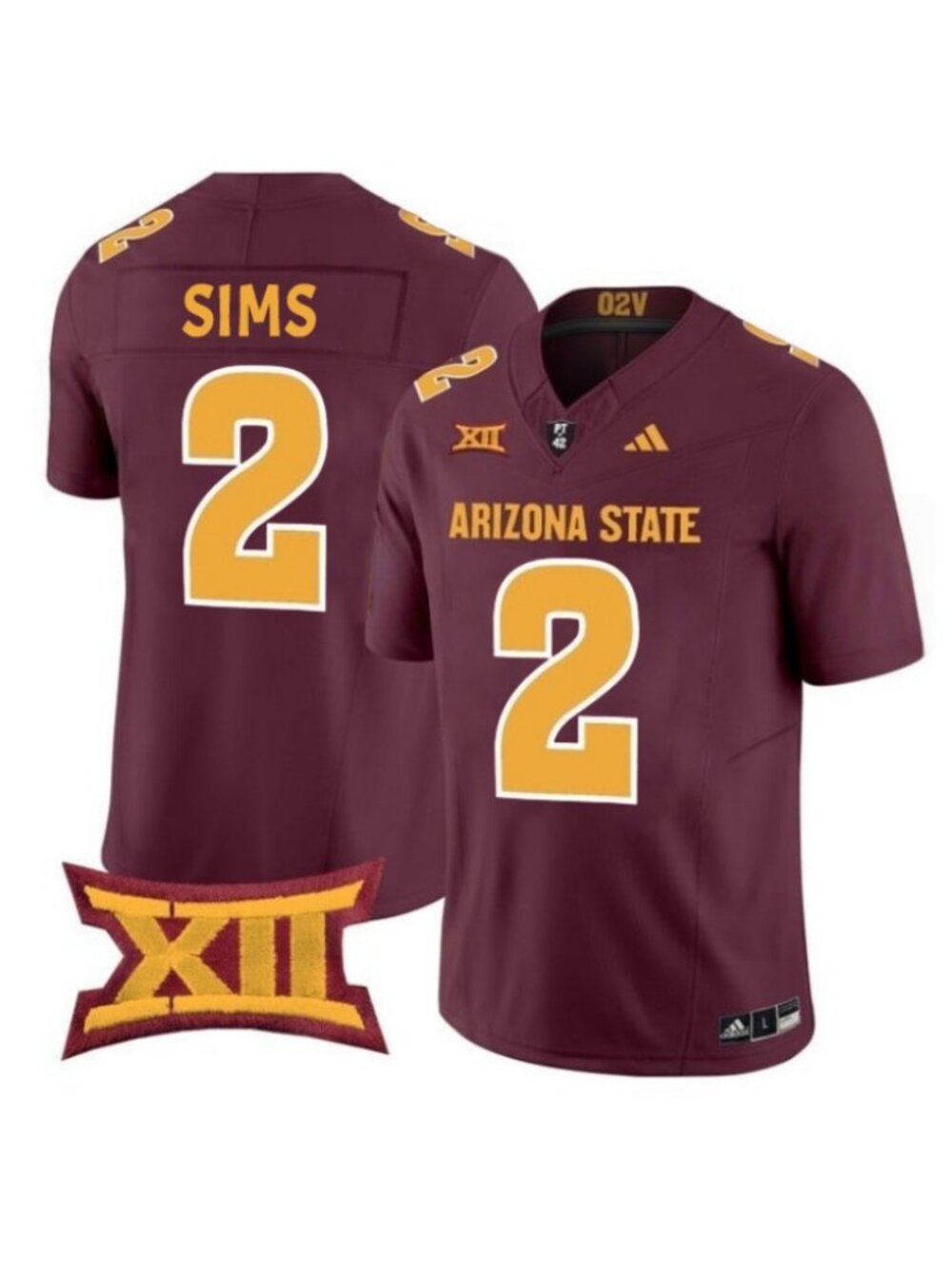 Adult Mens JEFF SIMS Stitched Maroon Jersey Vapor